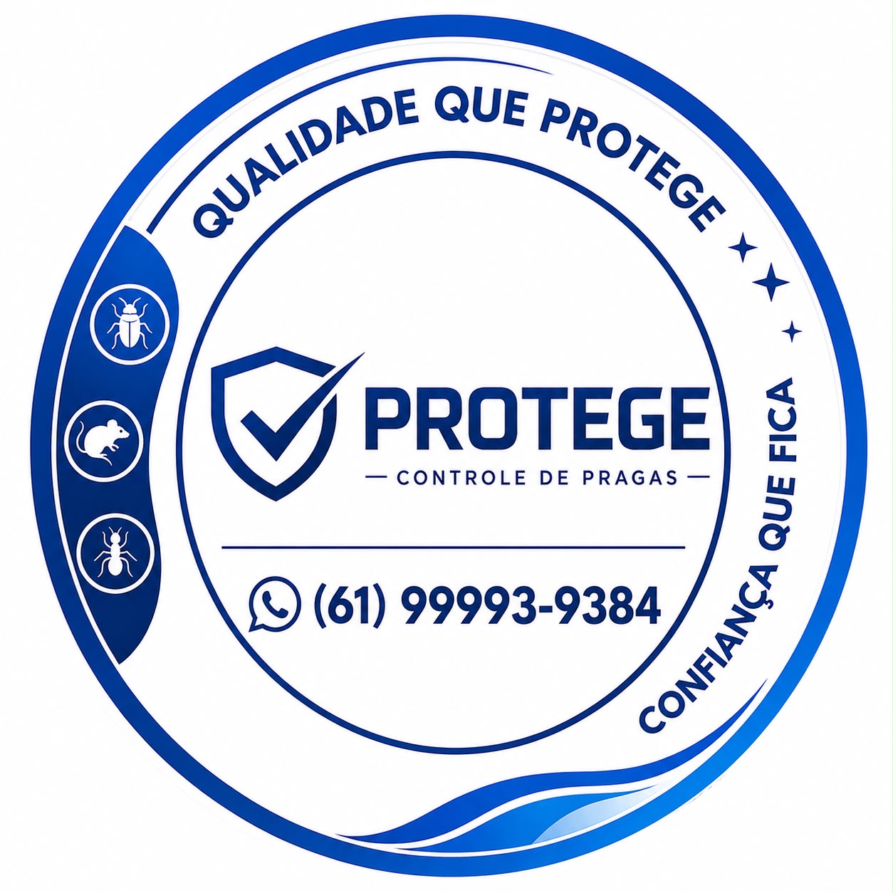 Selo Oficial de Qualidade que Protege - Confiança que Fica - PROTEGE Controle de Pragas